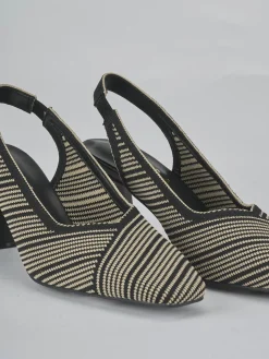 Slingback tacco 7cm pelle nero