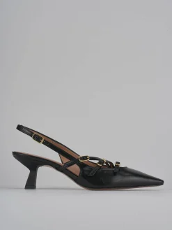 Slingback tacco 6cm pelle nero