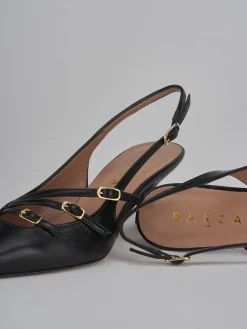 Slingback tacco 6cm pelle nero