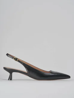 Slingback tacco 5cm pelle nero