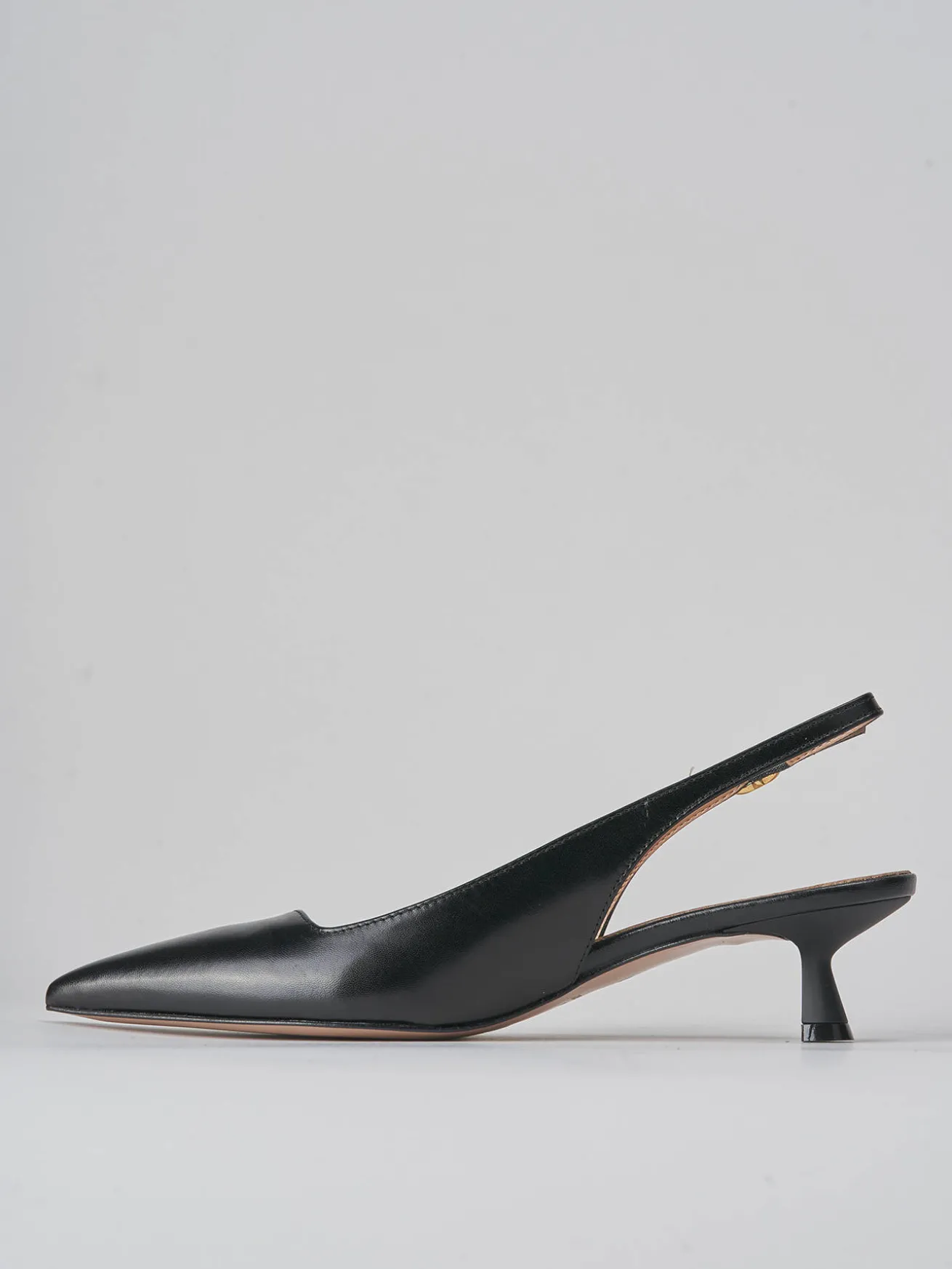 Slingback tacco 5cm pelle nero