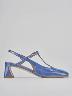 Slingback tacco 5cm pelle jeans