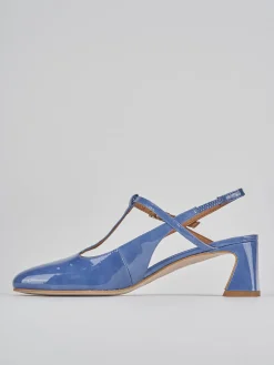 Slingback tacco 5cm pelle jeans