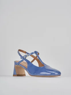 Slingback tacco 5cm pelle jeans