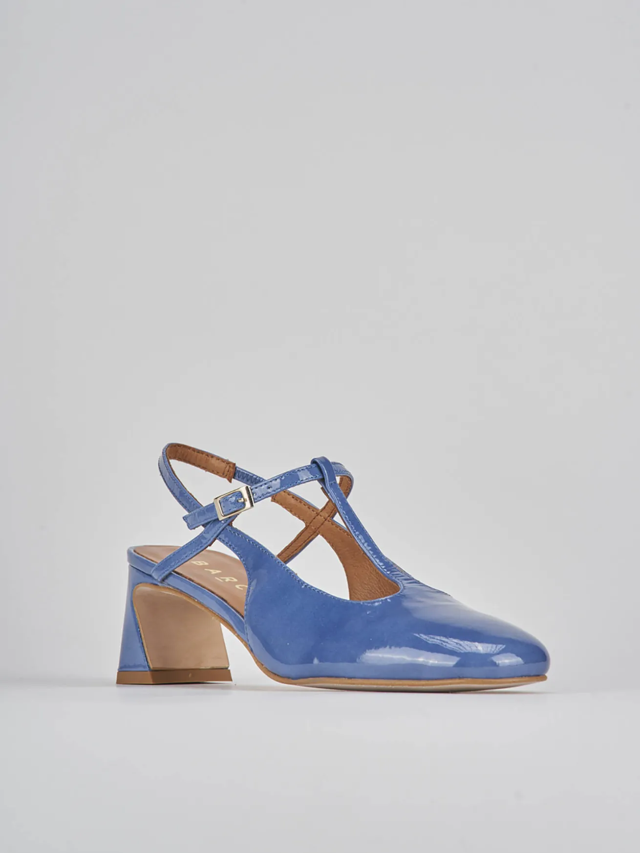 Slingback tacco 5cm pelle jeans