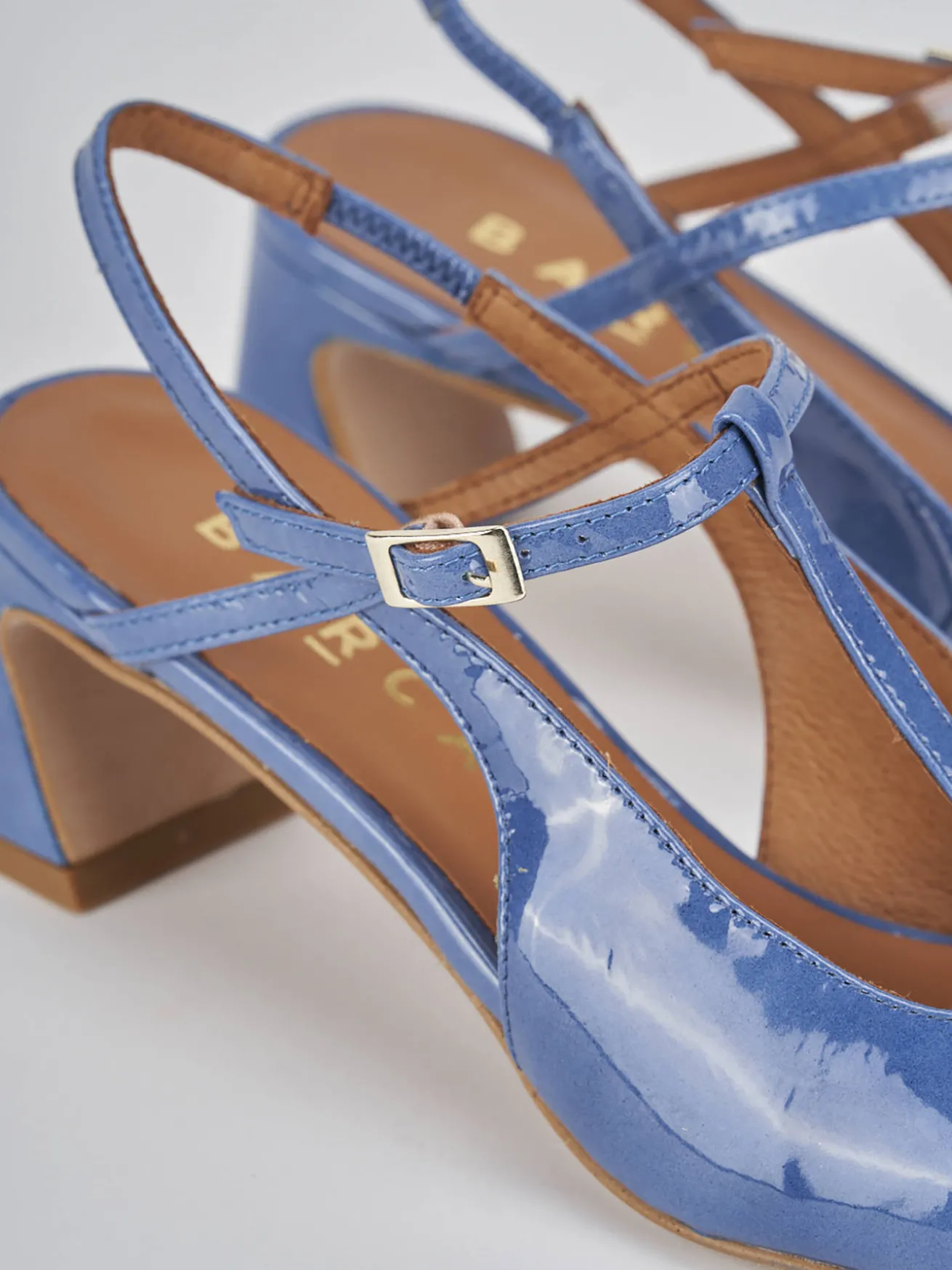 Slingback tacco 5cm pelle jeans