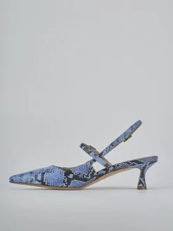 Slingback tacco 5cm pitone rosa