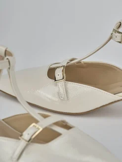 Slingback tacco 4cm vernice bianco