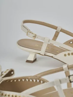 Slingback tacco 4cm vernice bianco