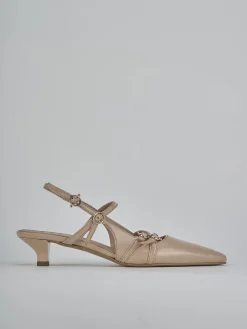 Slingback tacco 3cm vernice beige
