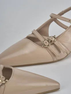 Slingback tacco 3cm vernice beige