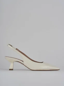 Slingback tacco 6cm vernice bianco
