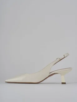 Slingback tacco 6cm vernice bianco