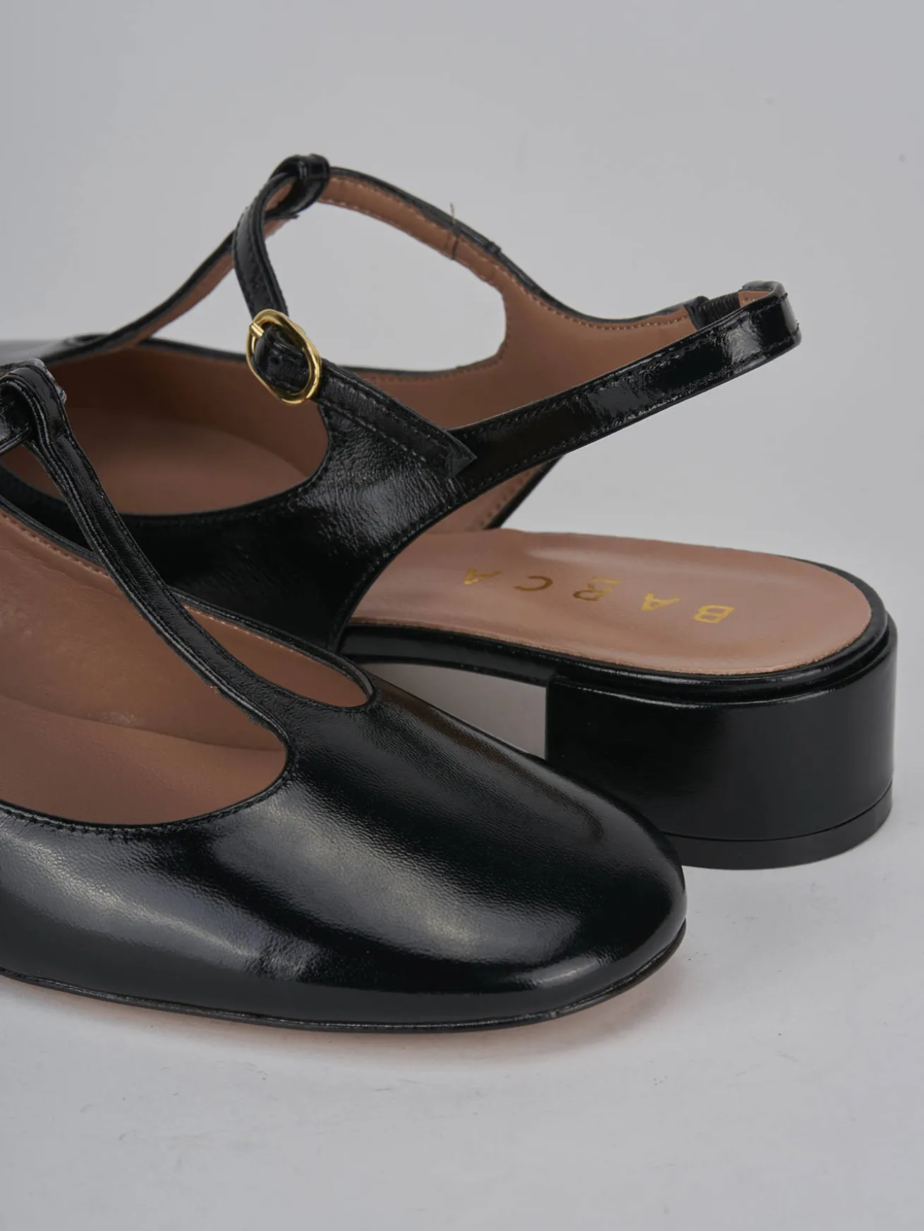 Slingback tacco 3cm vernice nero