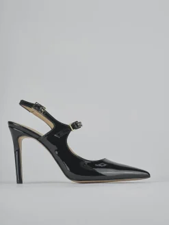 Slingback tacco 6cm vernice nero