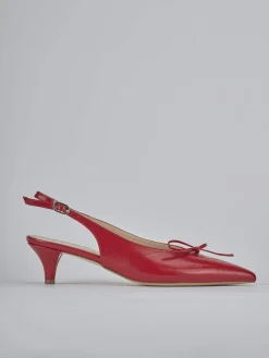 Slingback tacco 5cm vernice rosso