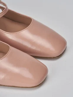 Slingback tacco 5cm vernice rosa