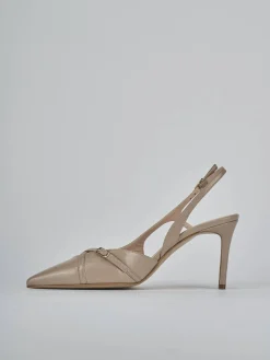 Slingback tacco 7cm vernice beige