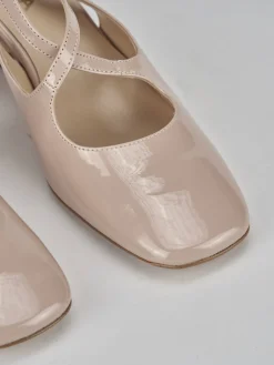 Slingback tacco 6cm vernice rosa