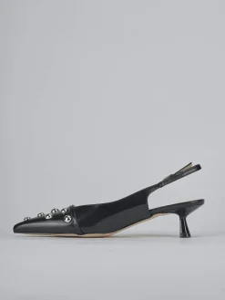 Slingback tacco 5cm vernice nero