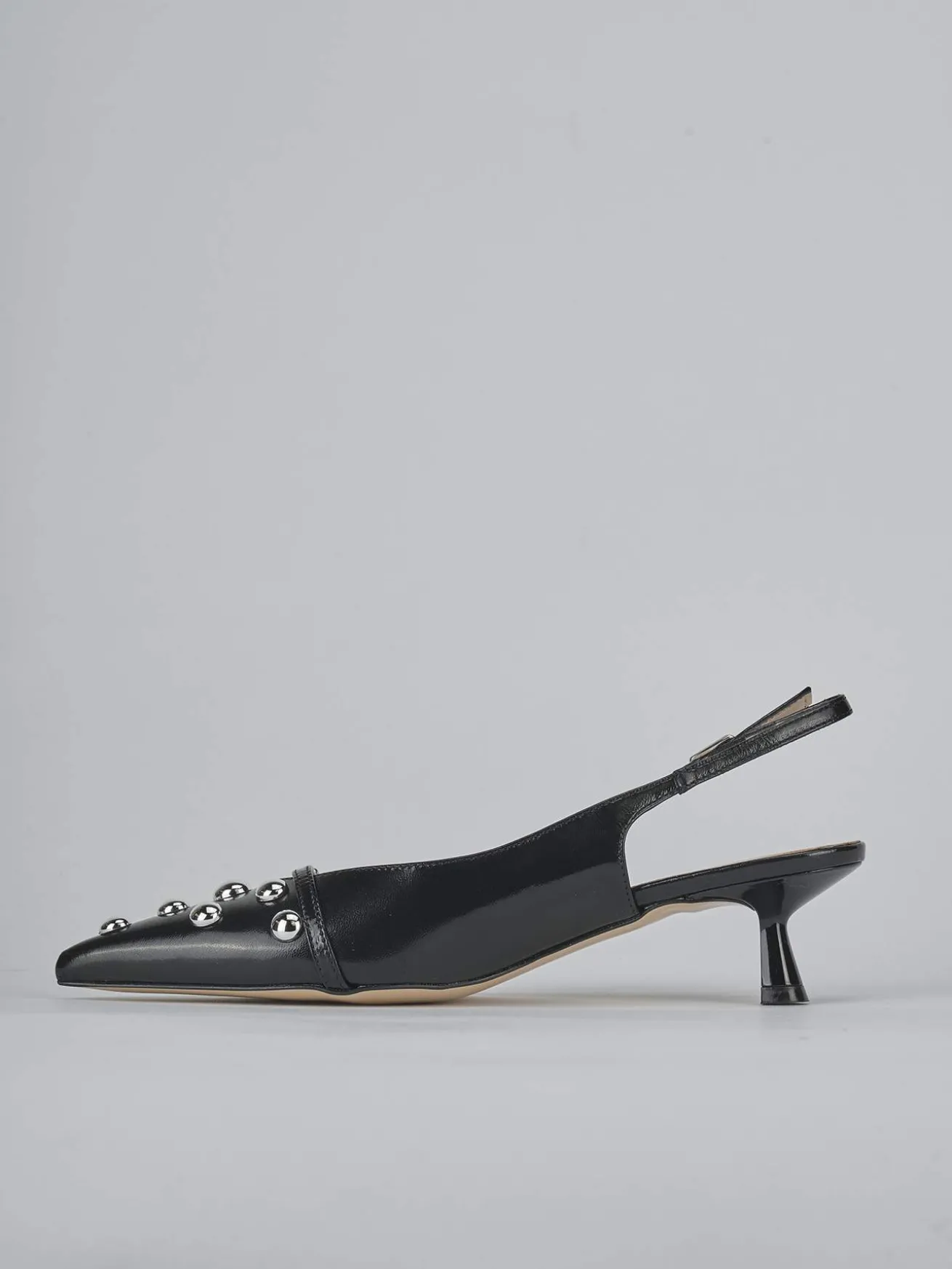 Slingback tacco 5cm vernice nero