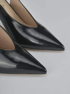 Slingback tacco 9cm vernice nero