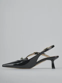 Slingback tacco 7cm vernice nero