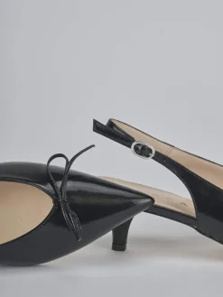 Slingback tacco 5cm vernice nero