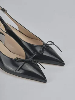 Slingback tacco 5cm vernice nero