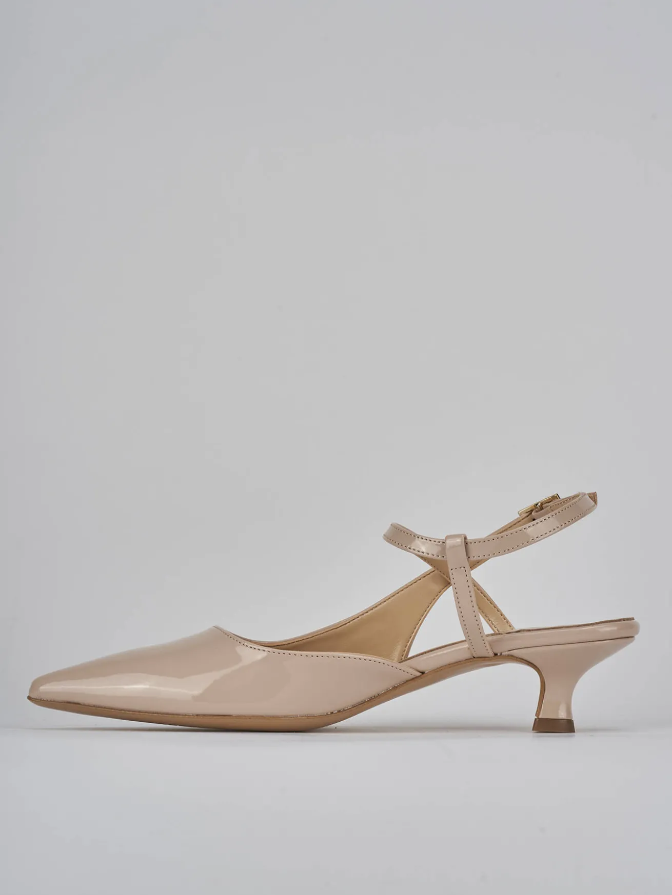 Slingback tacco 4cm vernice beige