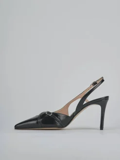 Slingback tacco 7cm vernice nero