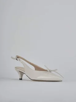 Slingback tacco 5cm vernice beige