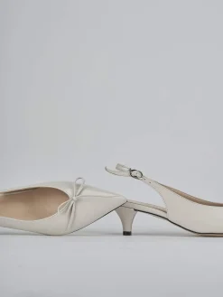 Slingback tacco 5cm vernice beige