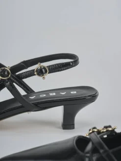 Slingback tacco 3cm vernice nero