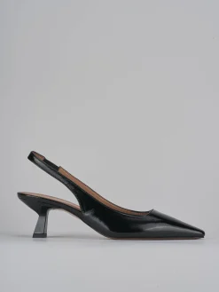 Slingback tacco 6cm vernice nero