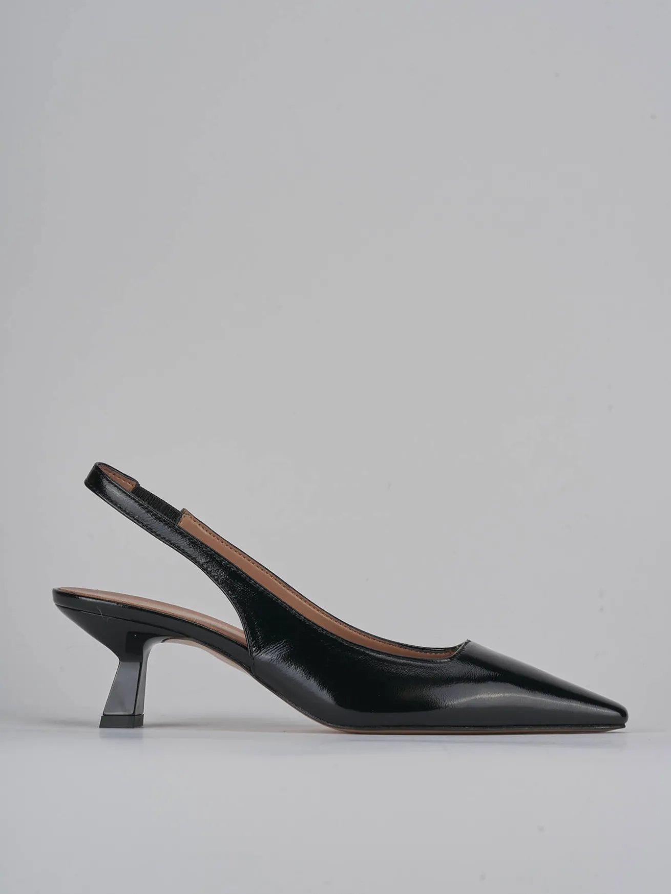 Slingback tacco 6cm vernice nero