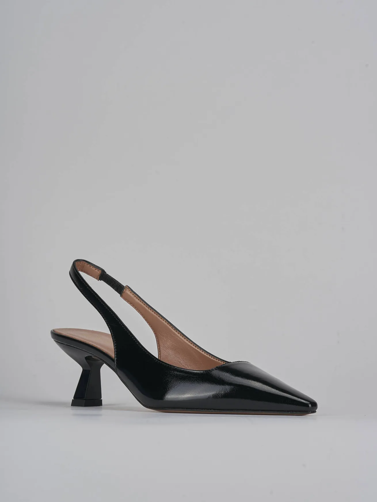 Slingback tacco 6cm vernice nero