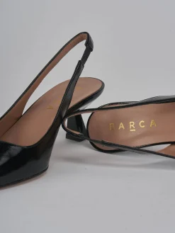 Slingback tacco 6cm vernice nero