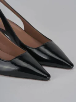 Slingback tacco 6cm vernice nero