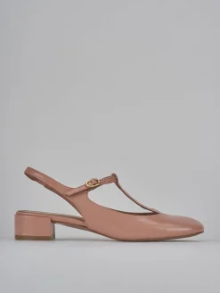 Slingback tacco 3cm vernice rosa