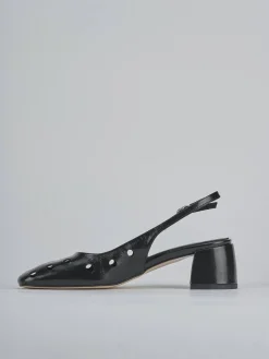 Slingback tacco 5cm vernice nero