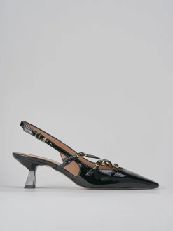 Slingback tacco 6cm vernice nero