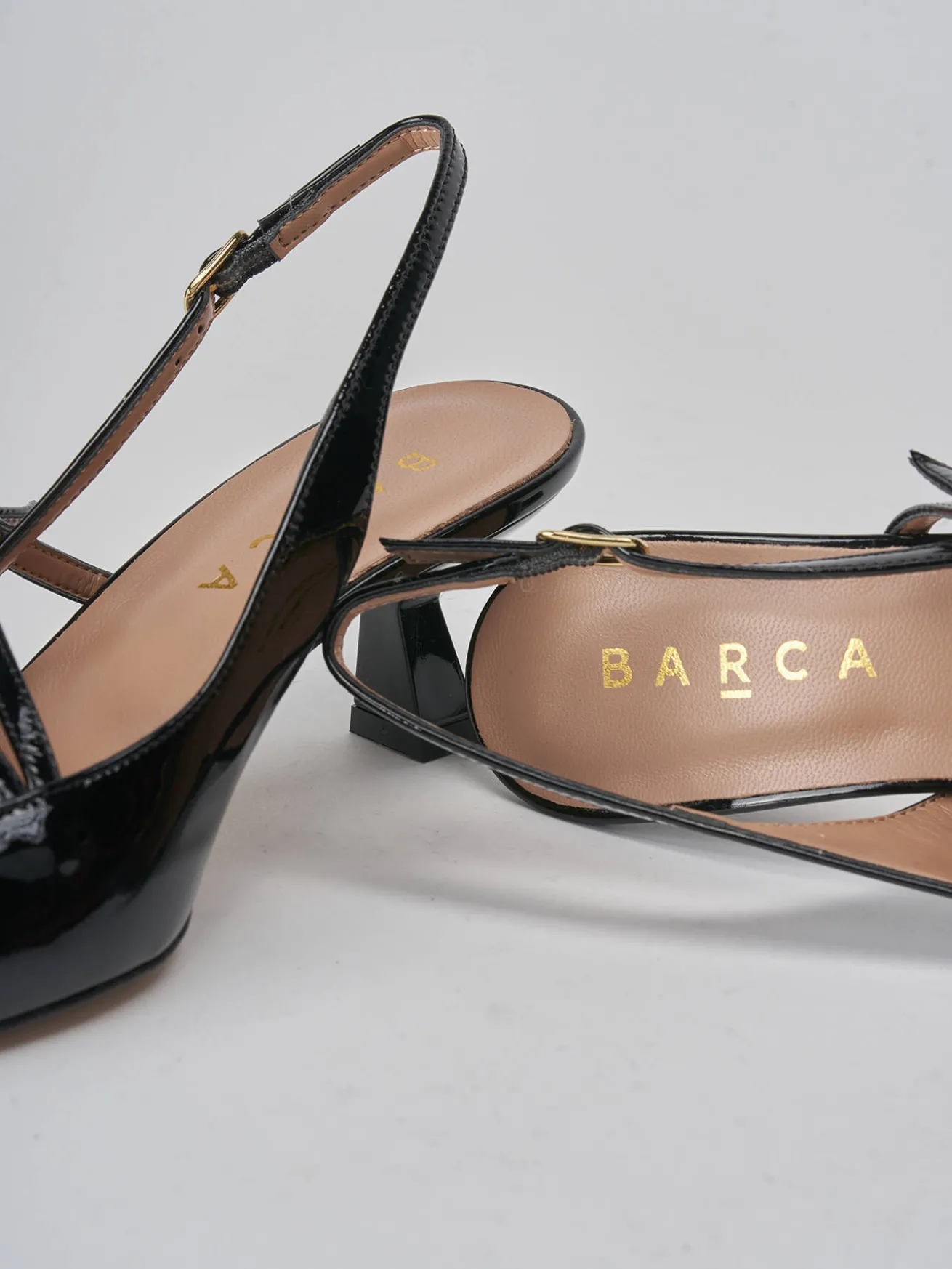 Slingback tacco 6cm vernice nero