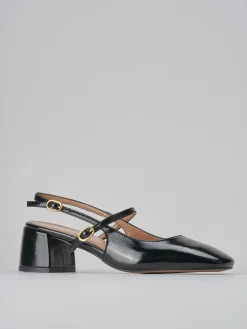 Slingback tacco 5cm vernice nero