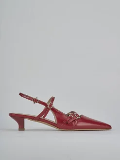 Slingback tacco 3cm vernice rosso