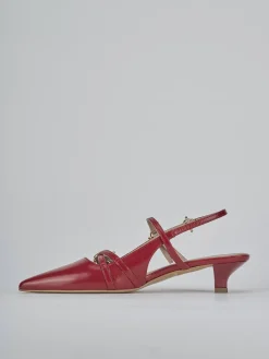Slingback tacco 3cm vernice rosso