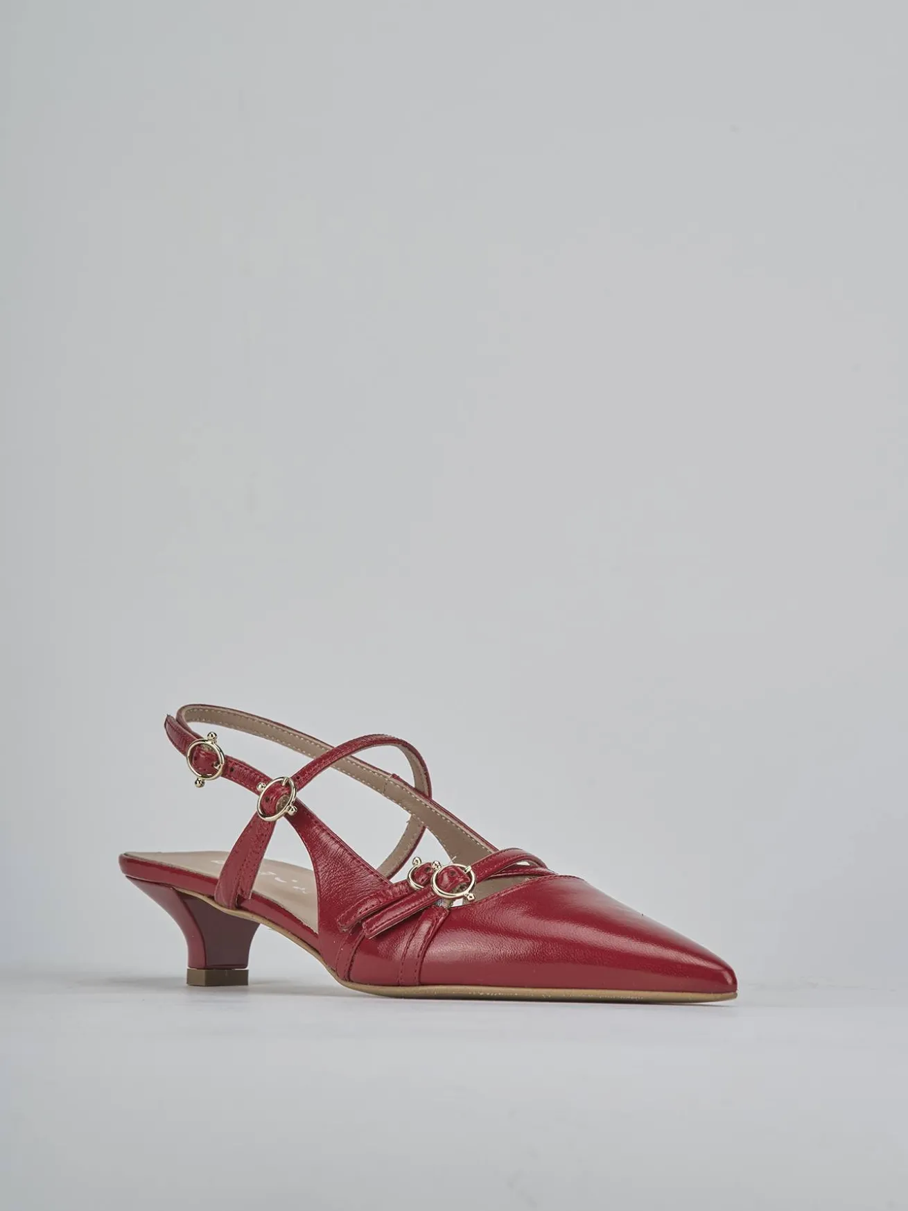 Slingback tacco 3cm vernice rosso