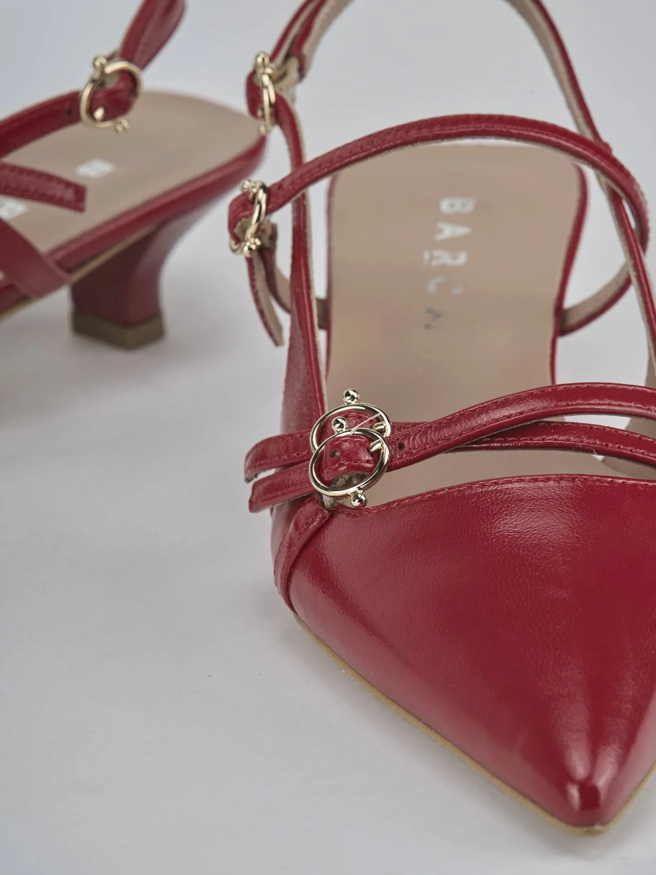 Slingback tacco 3cm vernice rosso