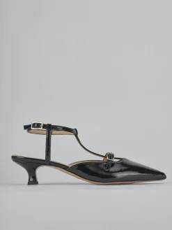 Slingback tacco 4cm vernice nero