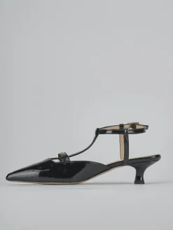 Slingback tacco 4cm vernice nero